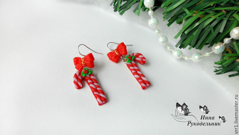 Сережки ′Рождественские леденцы′ | irhidey.ru