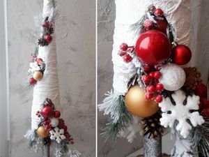 Новогодняя снежная елка из того, что осталось после ремонта | Ярмарка Мастеров - ручная работа, handmade Новогодняя снежная елка из того, что осталось после ремонта | Ярмарка Мастеров - ручная работа, handmade