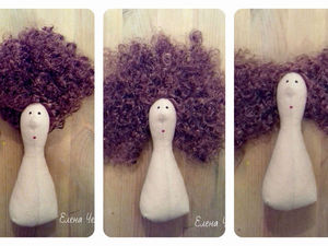 Делаем из атласных лент волосы для куклы | Ярмарка Мастеров - ручная работа, handmade