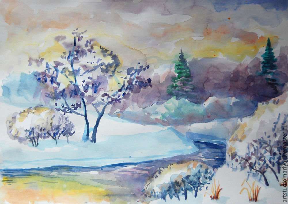 Как нарисовать зимний пейзаж акварелью: поэтапный мастер-класс с фото - жк-вершина-сайт.рф