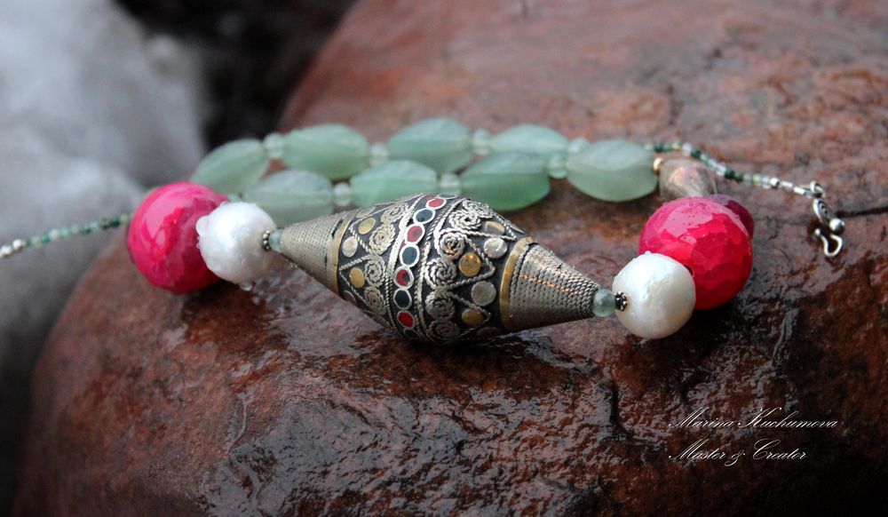 серебряная этническая, колье серебряная этническая, колье