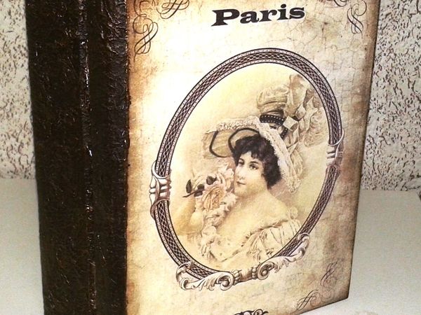 Шкатулка-книга декупаж, имитационные техники | Ярмарка Мастеров - ручная работа, handmade