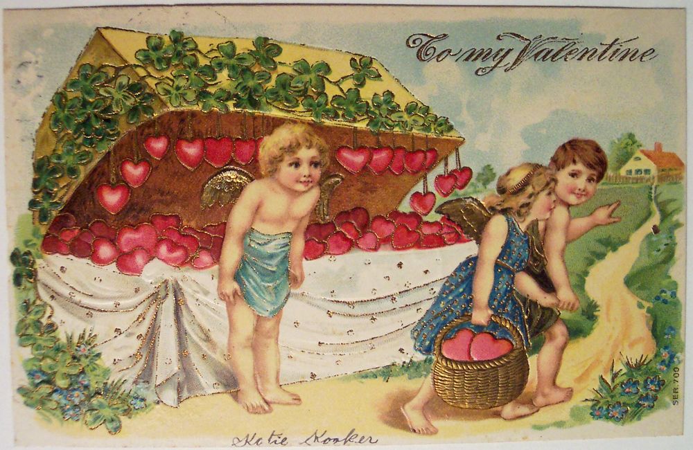 Ретро открытки ко дню святого валентина, открытки
