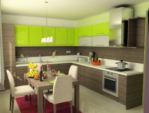 Зеленая кухня в интерьере фото реальных объектов