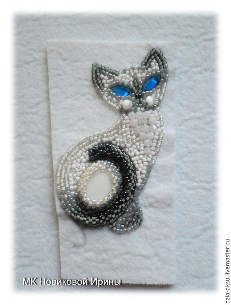 Кошка-брошка вышиваем бисером голубоглазую сиамскую красавицу, фото № 23
