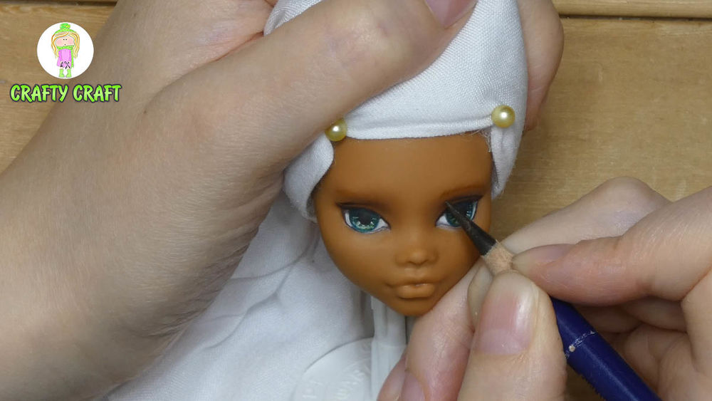 Переделка куклы ООАК, прошивка волос шерстью, обувь и платье своими руками для куклы Монстер Хай, фото № 13