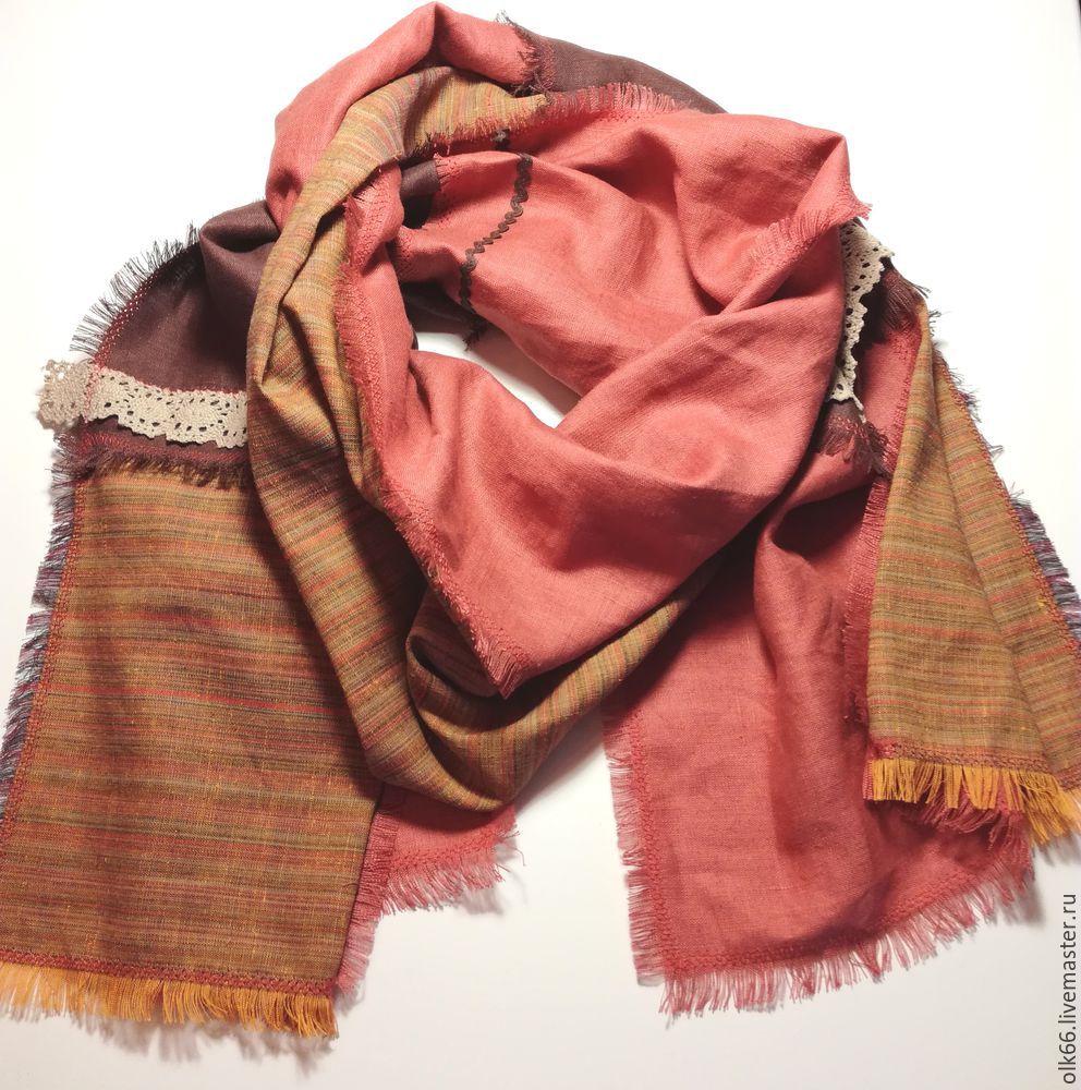Стильный летний шарф из лоскутов в стиле пэчворк