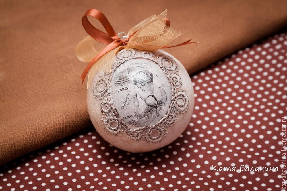 Создаем винтажный ёлочный шар, фото № 27