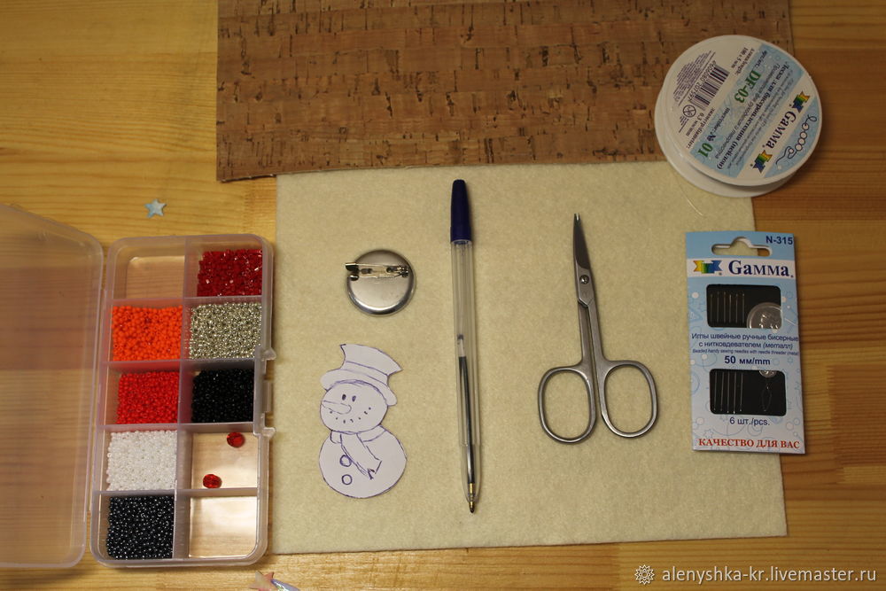 Мастерим брошь «Снеговик», фото № 1