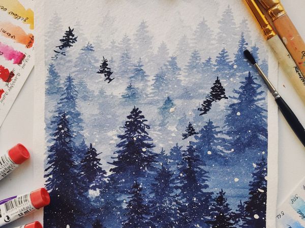 Новогодние иллюстрации (Акварельная Зима) | Ярмарка Мастеров - ручная работа, handmade