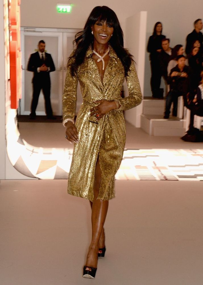 Naomi Campbell models underwear as outerwear trend for Dolce & Gabbana at  Milan Fashion Week