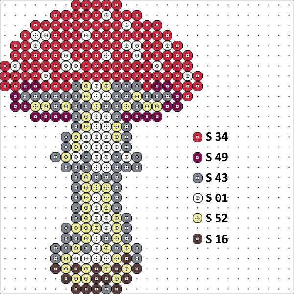 Гриб схема бисероплетения