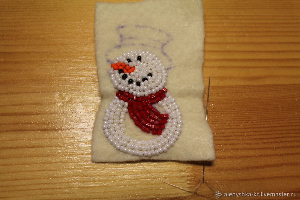 Мастерим брошь «Снеговик», фото № 13