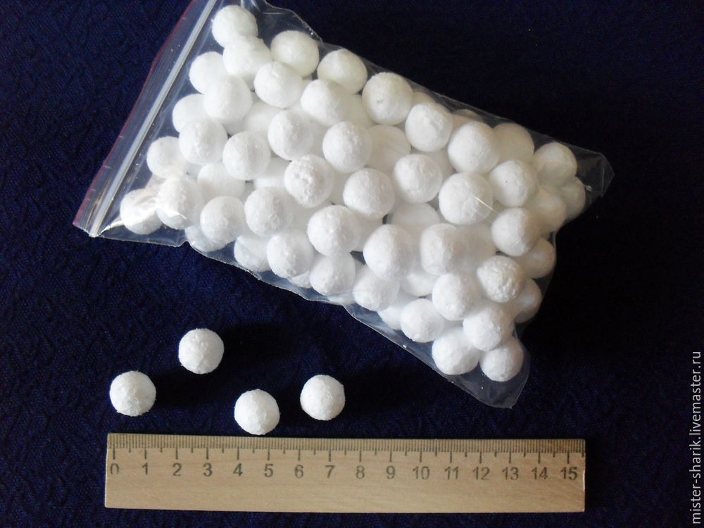Что можно сделать из мелких шариков пенопласта: поделки из цветных шариков полистирола