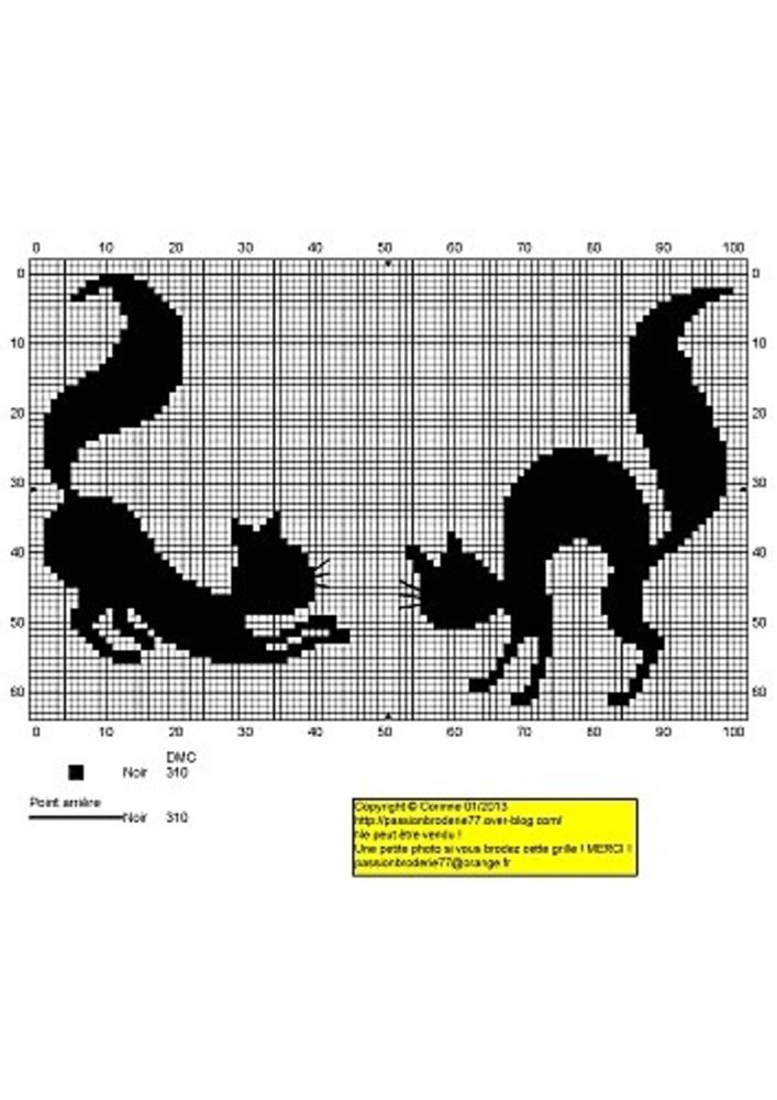 Схема вышивки кошки