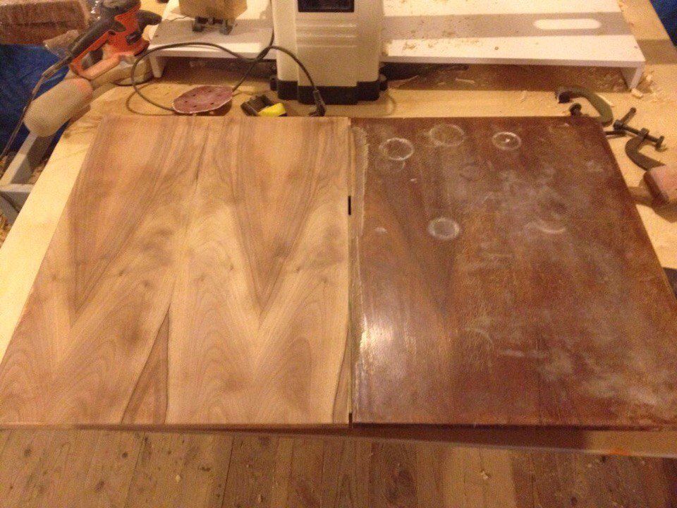 Реставрация старого лакированного стола