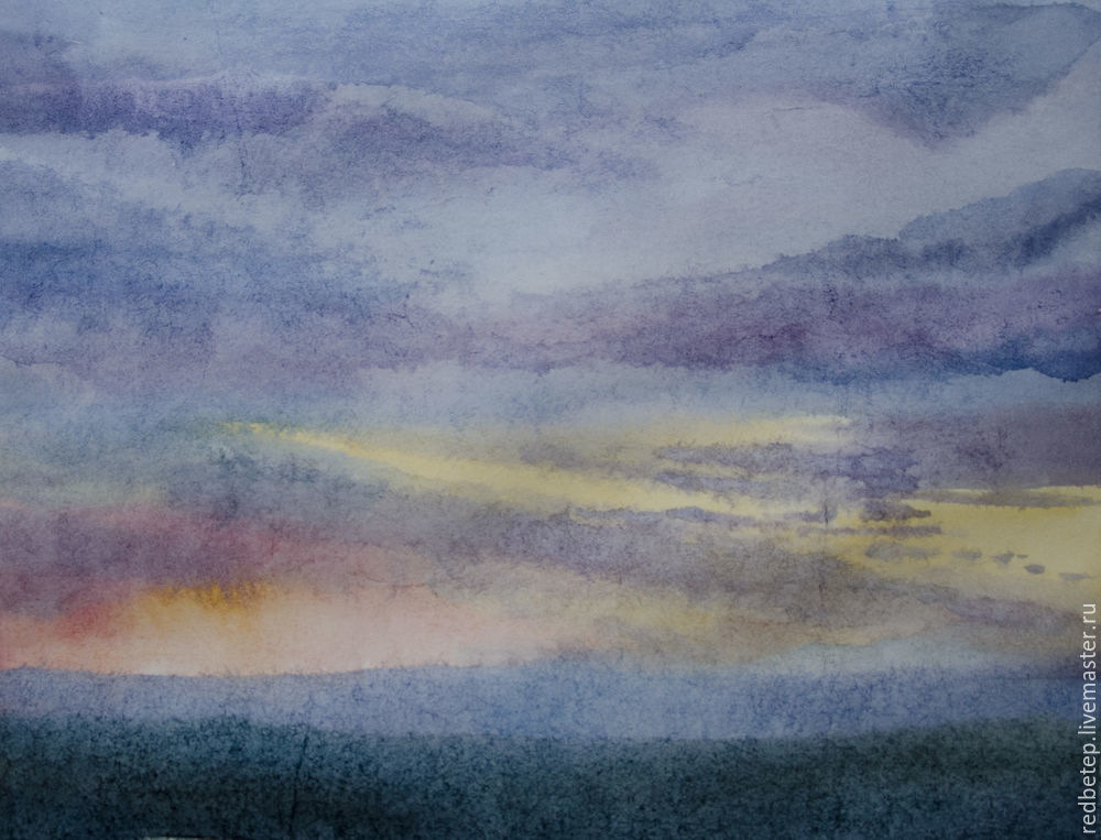 Рисуем пейзаж на закате акварелью, фото № 2