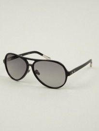 Linda Farrow X Kris Van Assche Kva21 Black Classic Aviator Sunglasses