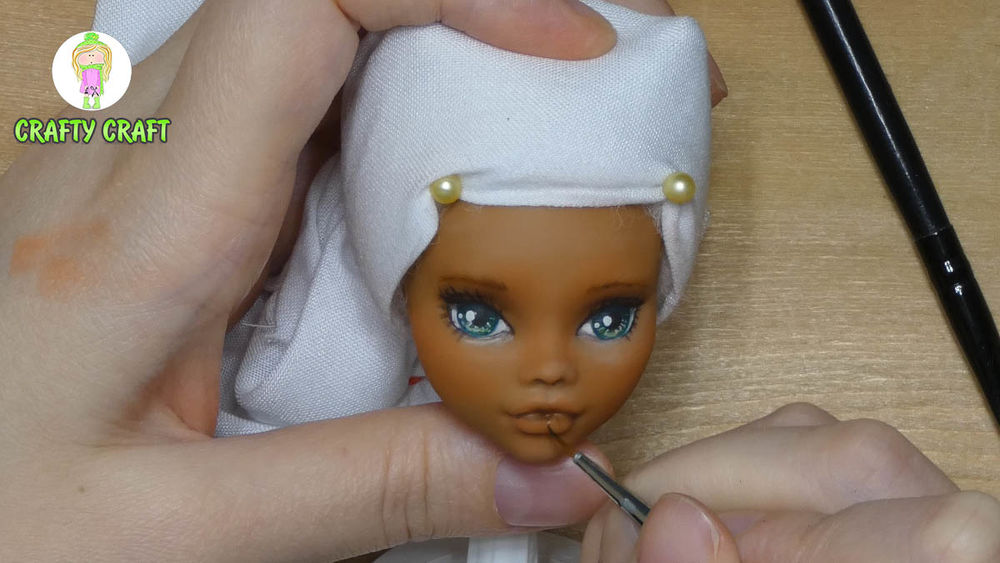 Переделка куклы ООАК, прошивка волос шерстью, обувь и платье своими руками для куклы Монстер Хай, фото № 18