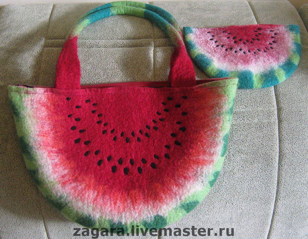 DIY Project on Making a Handbag in the Shape of a Watermelon Slice ...