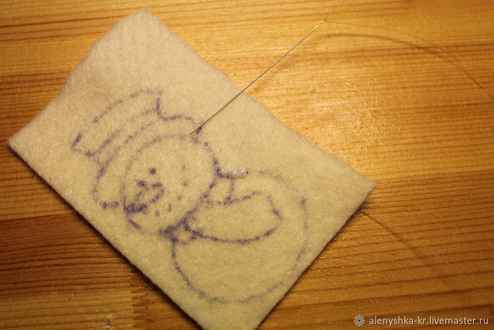 Мастерим брошь «Снеговик», фото № 4