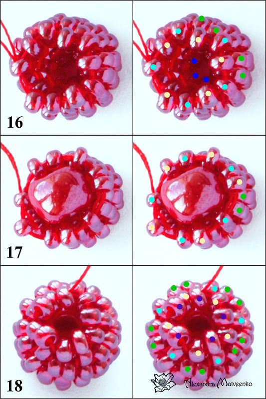 Плетем из бисера ягоду малины