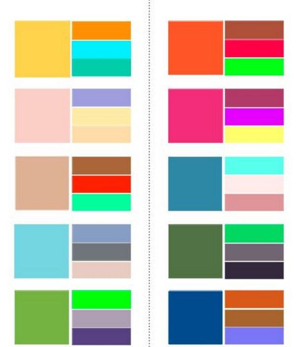 Сочетание Цветов Таблица Из Двух Цветов Фото