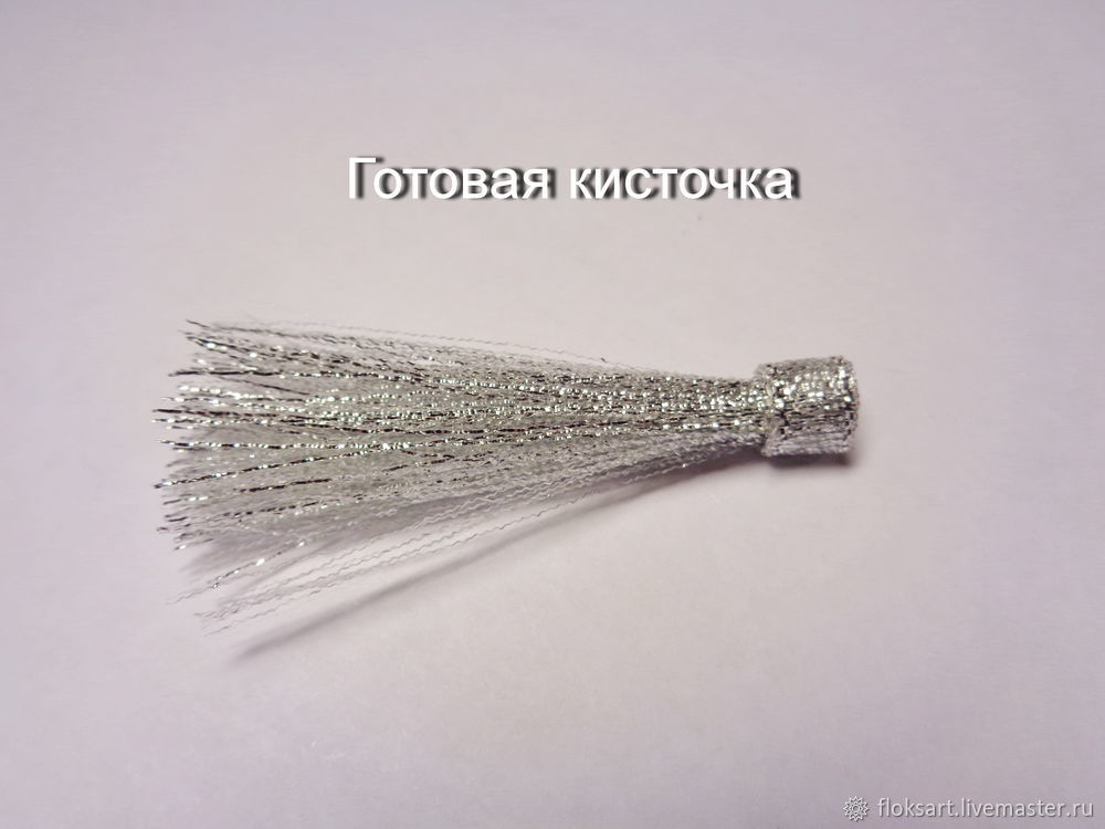 Елочная игрушка из бейки в технике канзаши «Звездочка с кисточкой», фото № 7
