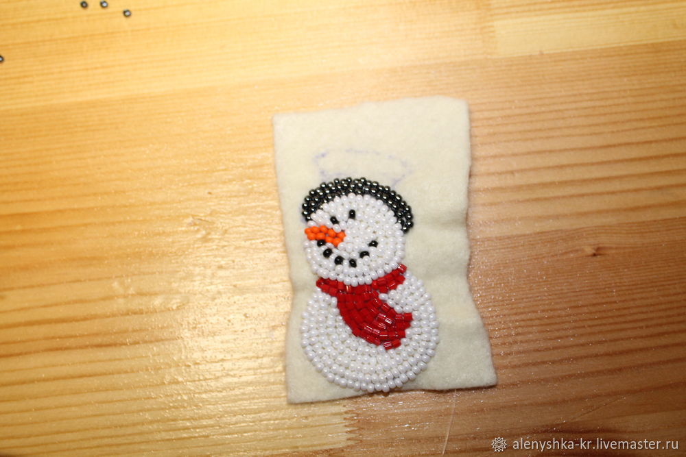 Мастерим брошь «Снеговик», фото № 15