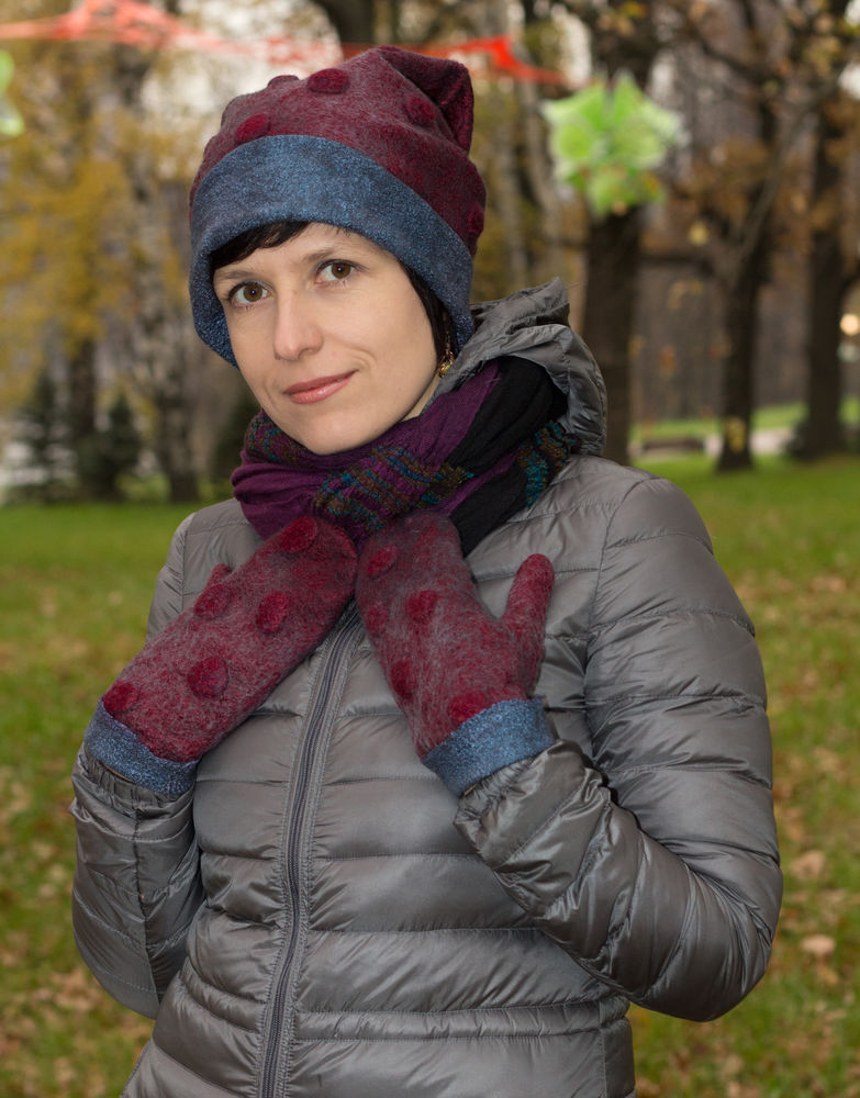 Мастер-класс \"Двусторонний комплект аксессуаров: шапка+шарф-снуд ...