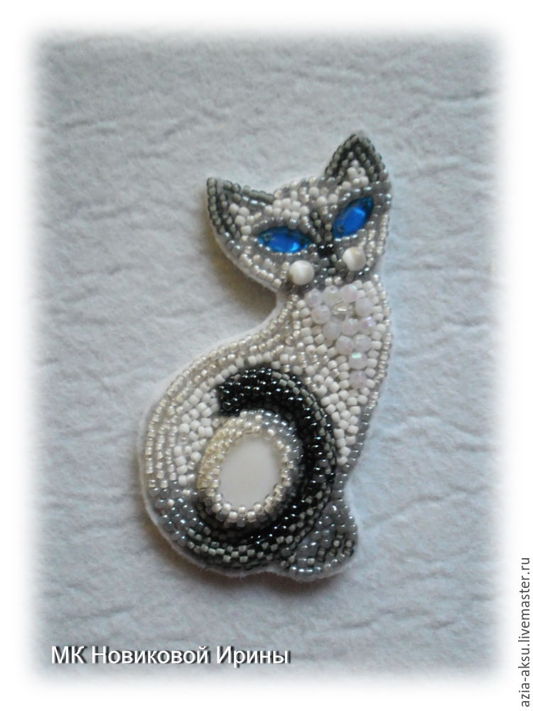 Кошка-брошка вышиваем бисером голубоглазую сиамскую красавицу, фото № 24