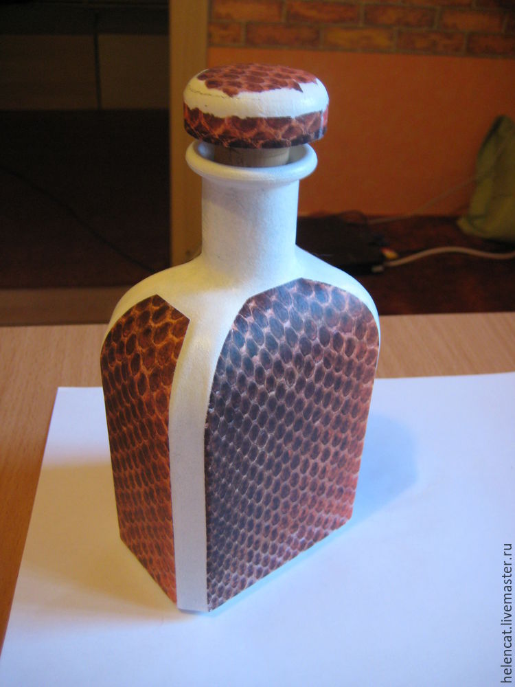 Декор бутылок нитками (73 фото)