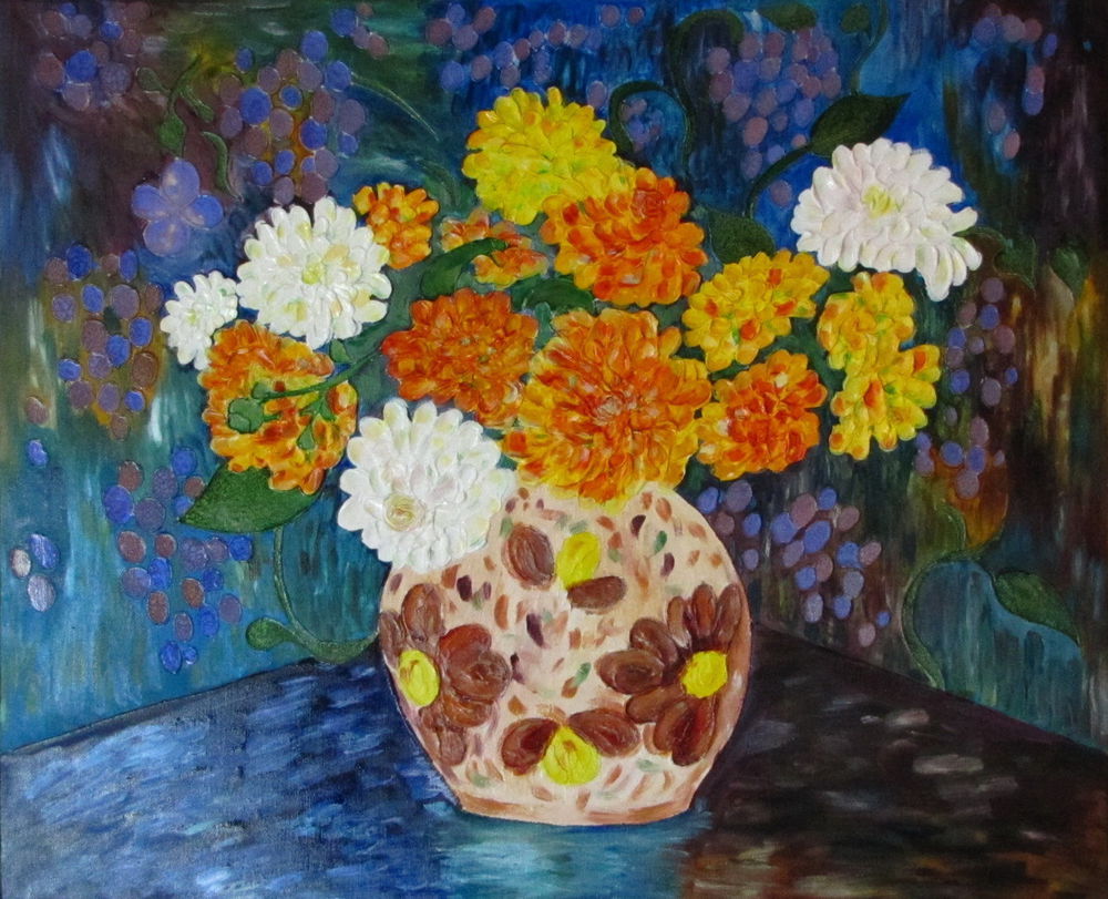 Картина на холсте ваза с цветами