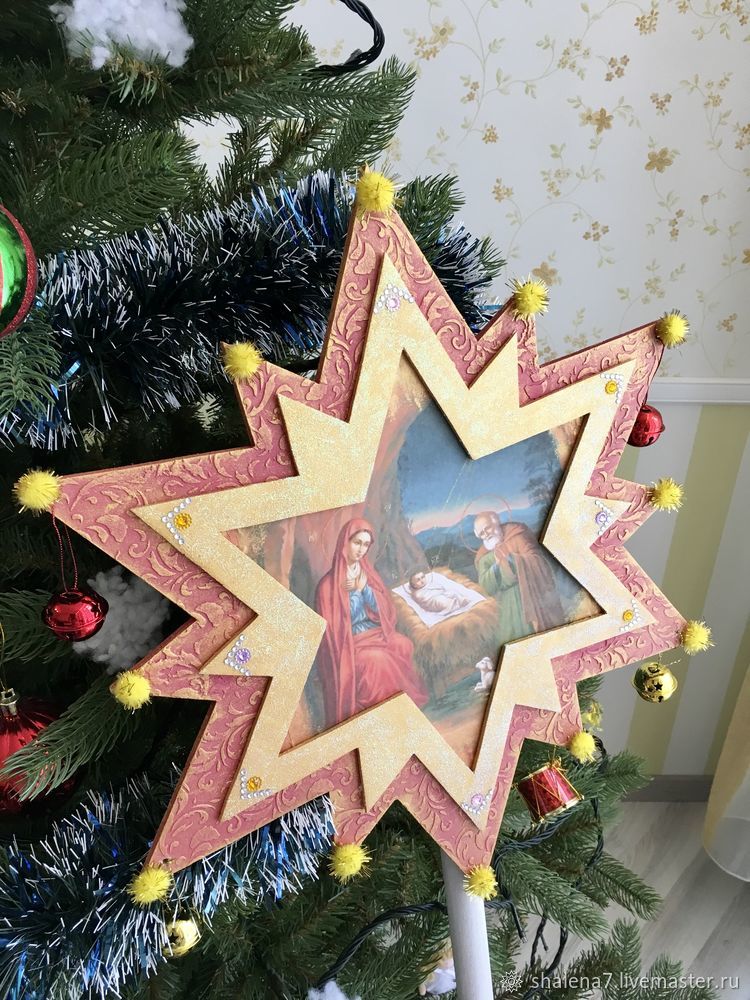Рождественская звезда - поделка для дошкольников и младших школьников.