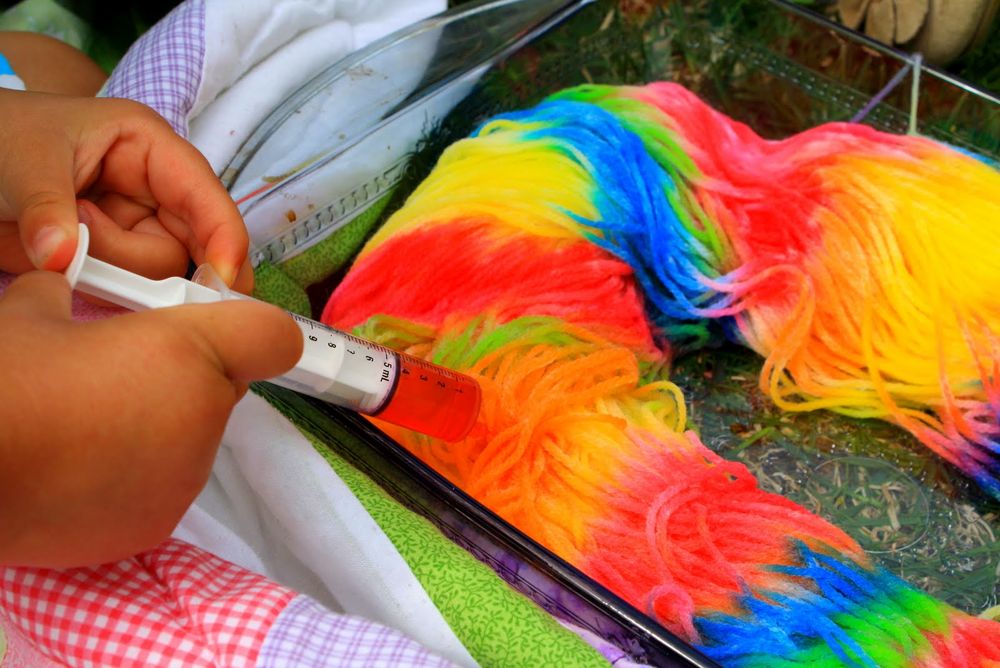 Как покрасить шерстяную пряжу краской для волос