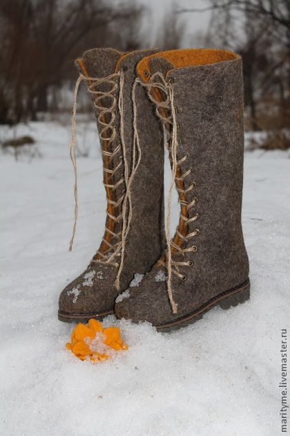 Валенки со шнурками женские