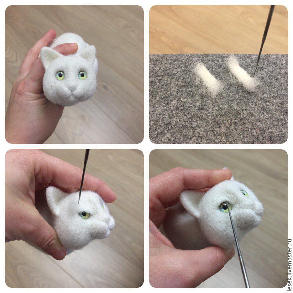 DIY Handmade Wool Felt Kit Little Kitten Japanese Kit Package H441-483 -    Tutorial per pupazzetti di feltro, Giocattoli in feltro, Animali  infeltriti ad ago
