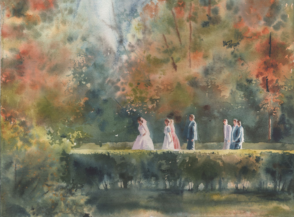 Парке пахнет хвойной тишиной. Осень в живописи Анастасии Бесединой.