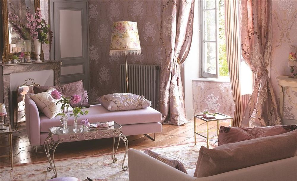 Dusty Rose And Grey Living Room
