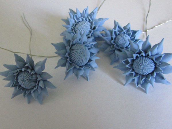 Лепим хризантемы из полимерной глины | Ярмарка Мастеров - ручная работа, handmade