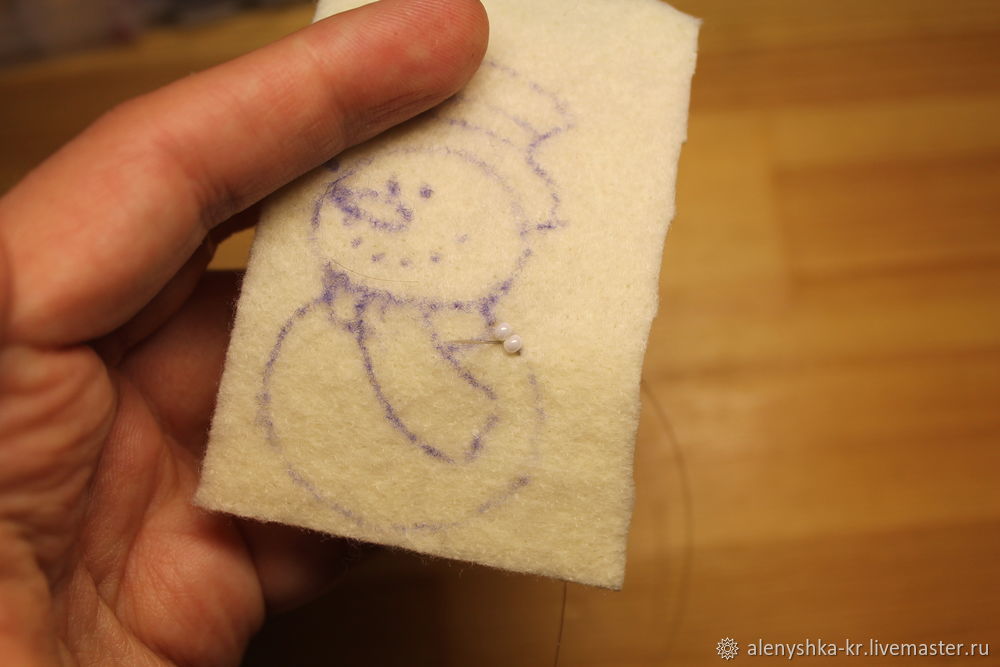 Мастерим брошь «Снеговик», фото № 5