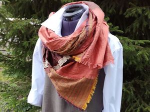 Шьем оригинальный льняной шарф в стиле бохо | Ярмарка Мастеров - ручная работа, handmade
