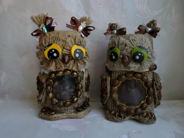 Декорируем баночку «Совушка кофейная» | Ярмарка Мастеров - ручная работа, handmade