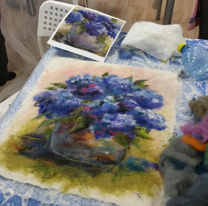 Картина или маленькая сумочка в технике Шерстяная акварель (по мокрому ...