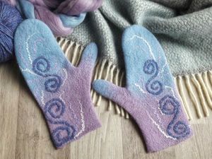 Валяем варежки «Морозные Узоры». Ярмарка Мастеров - ручная работа, handmade.