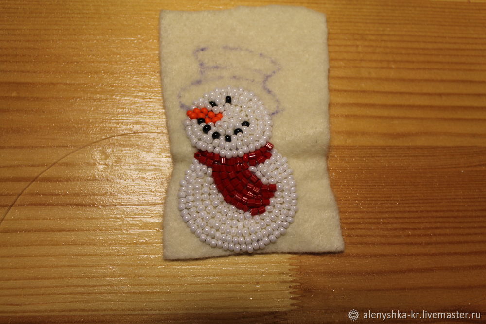 Мастерим брошь «Снеговик», фото № 14