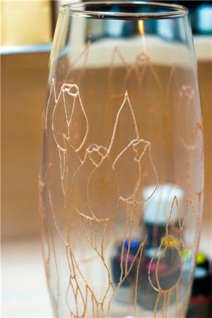 Роспись стеклянной вазы витражными красками: Мастер-Классы в журнале Ярмарки Мастеров