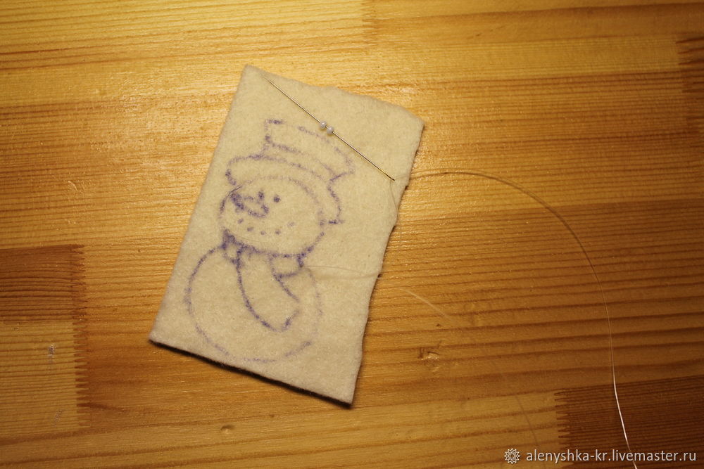 Мастерим брошь «Снеговик», фото № 3