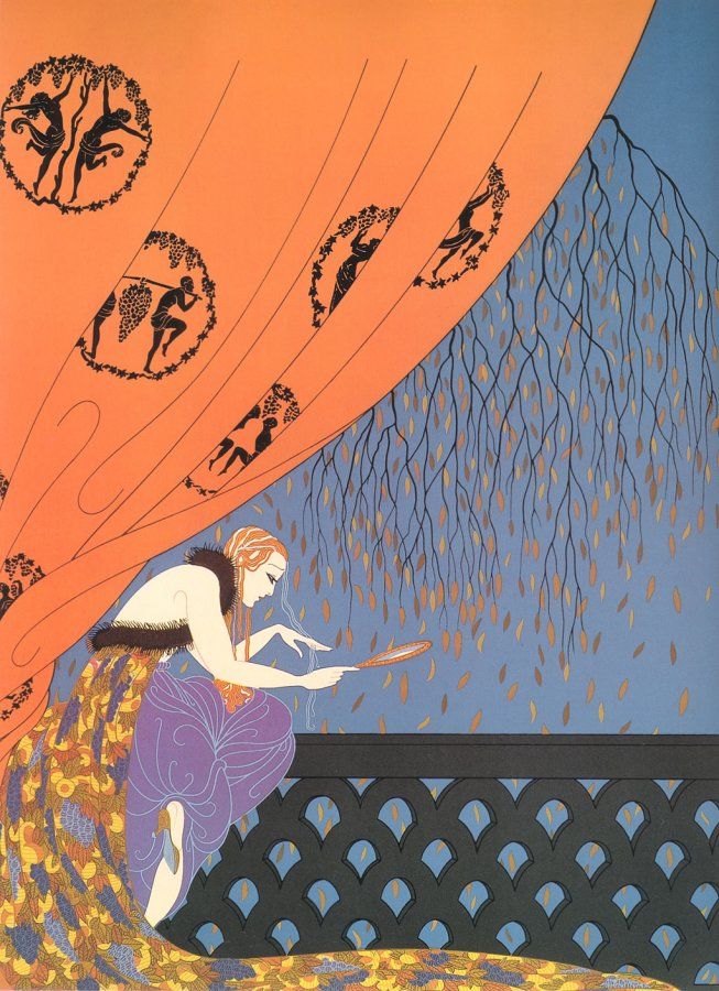 Применение иллюстраций Эрте в стильных образах