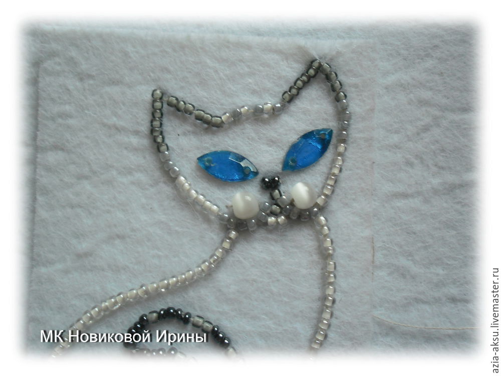 Кошка-брошка вышиваем бисером голубоглазую сиамскую красавицу, фото № 12
